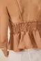 CROPPED EM WOVEN TWILL COM RECORTE , BABADO E ALÇA DE VIÉS