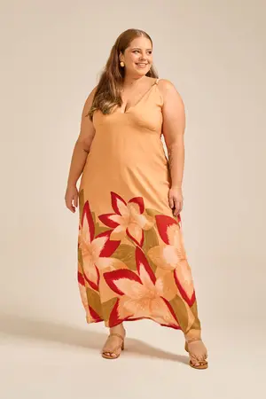 VESTIDO LONGO COM DECOTE V FLOR DE RUBI G2