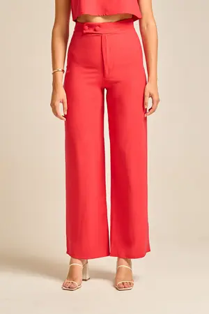 CALÇA ALFAIATARIA DOIS BOTÕES VERMELHO M