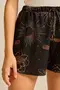 SHORT VISCOSE ESTAMPADA COM BOLSO E CORDINHA DE VIÉS COM PONTEIRA