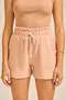 SHORT EM WOVEN LERIS TWILL COM CÓS LARGO E CADARÇO CRÚ