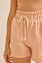 SHORT EM WOVEN LERIS TWILL COM CÓS LARGO E CADARÇO CRÚ