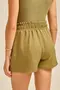 SHORT EM WOVEN LERIS TWILL COM CÓS LARGO E CADARÇO CRÚ