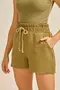 SHORT EM WOVEN LERIS TWILL COM CÓS LARGO E CADARÇO CRÚ