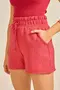 SHORT EM WOVEN LERIS TWILL COM CÓS LARGO E CADARÇO CRÚ