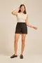 SHORT EM WOVEN LERIS TWILL COM CÓS LARGO E CADARÇO CRÚ
