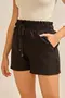 SHORT EM WOVEN LERIS TWILL COM CÓS LARGO E CADARÇO CRÚ