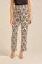 CALÇA CENOURA VISCOSE ESTAMPADA COM FAIXA E BOLSO