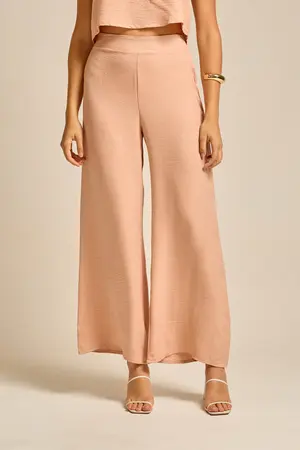 CALÇA PANTALONA EM WOVEN LERIS TWILL SÂNDALO M