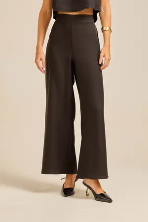 CALÇA PANTALONA EM WOVEN LERIS TWILL