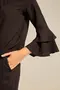 BLUSA VISCOSE LISA COM MANGA 3/4 E BABADO