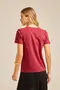 T-SHIRT BÁSICA EM MEIA MALHA COM ESTAMPA E DECOTE REDONDO