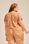 BLUSA BÁSICA EM TWILL COM MARTINGALE E BOTÃO