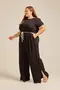 CALÇA RETA EM TWILL COM BOLSO E CADARÇO