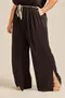 CALÇA RETA EM TWILL COM BOLSO E CADARÇO