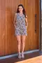 SHORT VISCOSE ESTAMPADA COM BOLSO E CORDINHA DE VIÉS