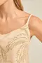 CAMISETA VISCOSE ESTAMPADA BARRADA COM ALÇA DE CORDA E AMARRAÇÃO NAS COSTAS