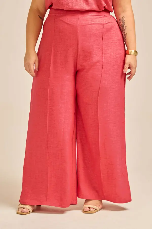 CALÇA COM NERVURA EM WOVEN LERIS TWILL