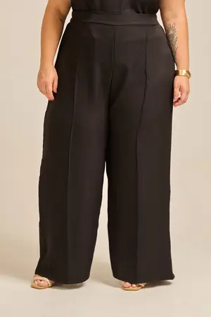 CALÇA COM NERVURA EM WOVEN LERIS TWILL