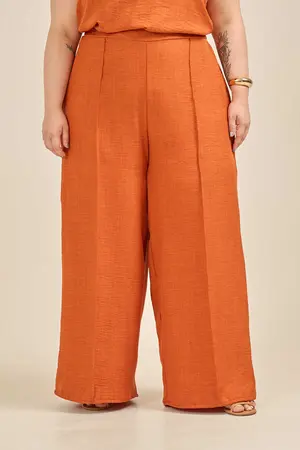 CALÇA COM NERVURA EM WOVEN LERIS TWILL ÂMBAR G1