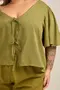 BLUSA MANGA AMPLA E LAÇOS