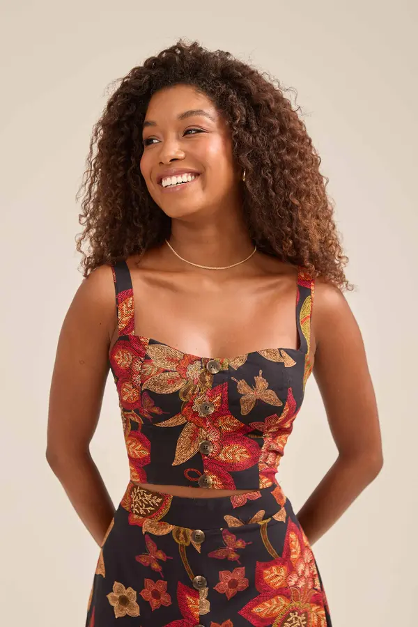 TOP CORSETADO COM BOTÕES