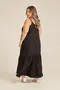 VESTIDO LONGO EM WOVEN LERIS TWILL COM BABADOS