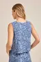 REGATA VISCOSE ESTAMPADA COM GALÃO FALSO E BOTÕES