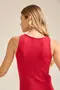 VESTIDO LONGO CROPPED EM CANELADO ONDAS COM FENDA LATERAL