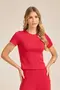 BLUSA BÁSICA EM CANELADO ONDAS