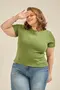 BLUSA BÁSICA EM CANELADO ONDAS
