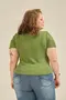 BLUSA BÁSICA EM CANELADO ONDAS