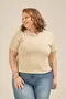 BLUSA BÁSICA EM CANELADO ONDAS
