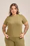 BLUSA BÁSICA EM CANELADO ONDAS