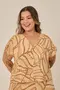 BLUSA MANGA MORCEGO COM FRANZIDO NO OMBRO E DECOTE EM V