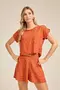 BLUSA BÁSICA VISCOSE ESTAMPADA DECOTE REDONDO