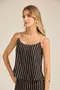 CAMISETA BÁSICA VISCOSE ESTAMPADA COM ALÇA DE CORDA