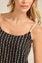 CAMISETA BÁSICA VISCOSE ESTAMPADA COM ALÇA DE CORDA