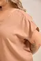 BLUSA MANGA MORCEGO COM FRANZIDO NO OMBRO E DECOTE EM V