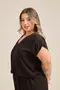BLUSA MANGA MORCEGO COM FRANZIDO NO OMBRO E DECOTE EM V
