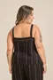 CAMISETA EM LERIS TWILL STRIPES COM ALÇA E RECORTE NO DECOTE