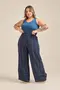CALÇA LERIS TWILL STRIPE COM DETALHE NA BARRA