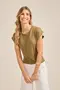 BLUSA EM SUEDE LIGHT LISO COM MANGA JAPONESA
