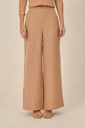 CALÇA BÁSICA EM WOVEN LERIS TWILL BEGE M