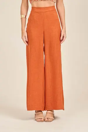 CALÇA BÁSICA EM WOVEN LERIS TWILL TERRACOTA M