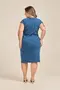 VESTIDO MIDI EM RIBANA CANELADA COM DECOTE REDONDO
