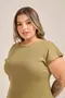 VESTIDO MIDI EM RIBANA CANELADA COM DECOTE REDONDO