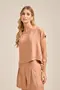 BLUSA BÁSICA EM TWILL COM RECORTE NA MANGA