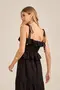 VESTIDO LONGO COM SAIAS MARIA E BABADINHO NO DECOTE