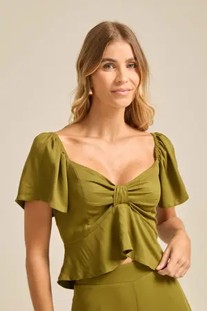 BLUSA DECOTE LAÇO VERDE M
